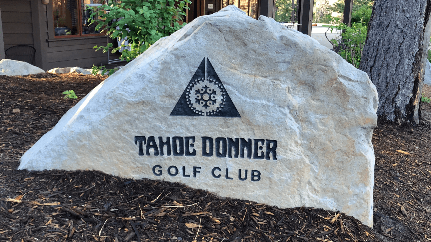 Tahoe Donner Golf Club entrance sign.