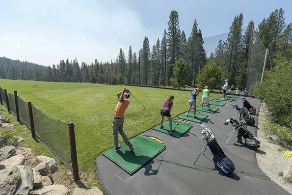 Practice tee at Tahoe Donner Golf Course.